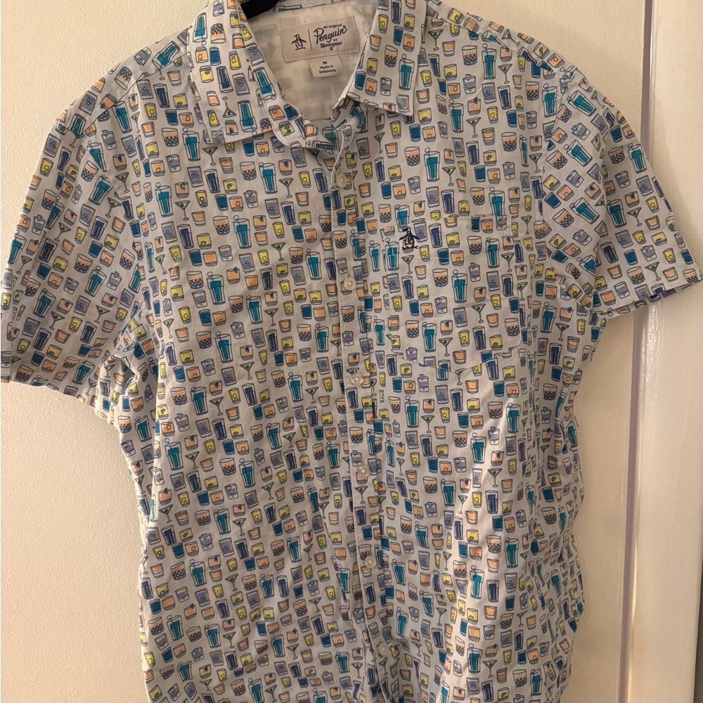 Penguin Midcentury Vacation Short Sleeve Buttondown - size medium